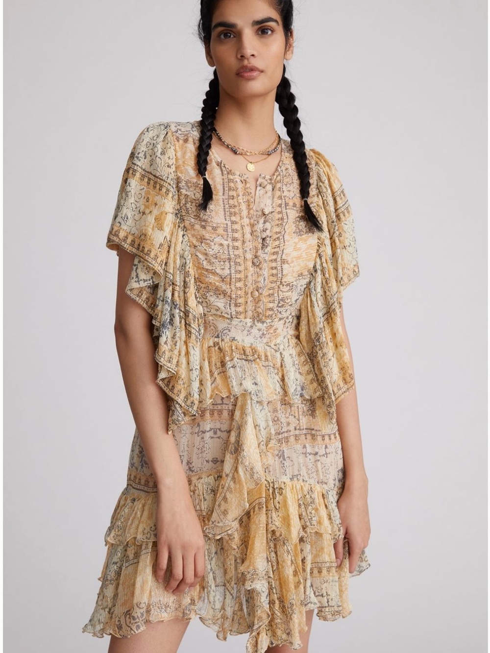 Mes Demoiselles Ruffle shimmer dress